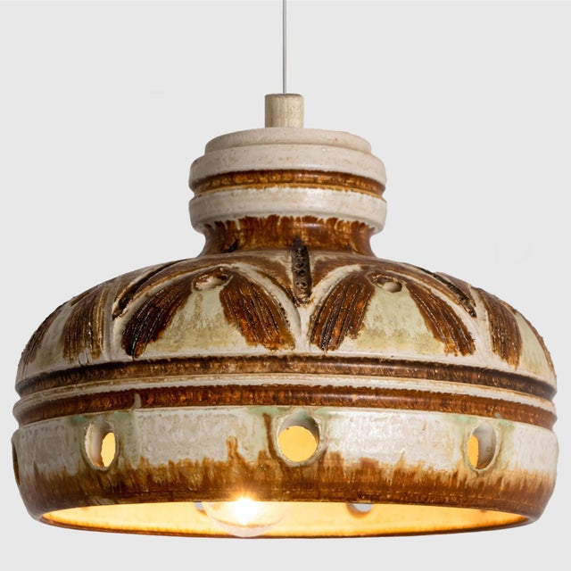1970s Ceramic Pendant Light, Denmark, 1970 For Sale - Image 5 of 15
