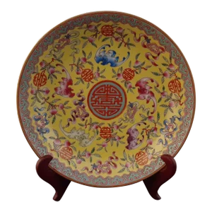 Early 20th Century Chinese Porcelain Wu Fu Peng Shou Bowl