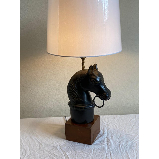 Traditional Vintage Horse Head Table Lamp For Sale - Image 3 of 12