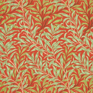 Morris & Co Willow Bough Wallpaper in Tomato/Olive For Sale
