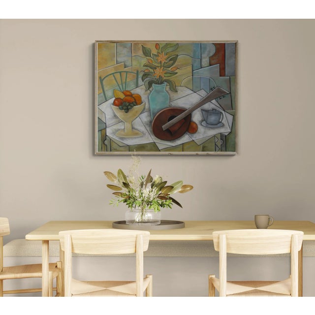 "La Merienda"/Cubist Oil Still-Life/ by Trish Toro, Framed For Sale - Image 11 of 13