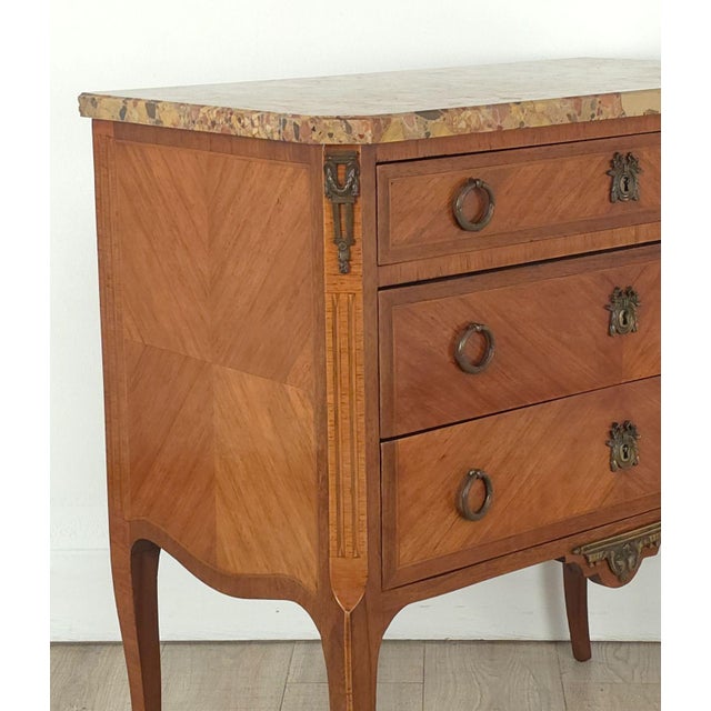 Brown Small Three-Drawer Commode, France Circa 1890 For Sale - Image 8 of 12