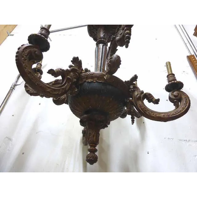 Antique Painted Wooden Chandelier Rockery Style For Sale - Image 4 of 13