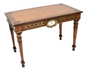 Antique French Inlaid Walnut Ormolu Mounted Desk, 1800s