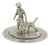 Vintage Dutch Genuine Silver 835 Man with Dog Miniature Figurine, Netherlands, 1978 For Sale