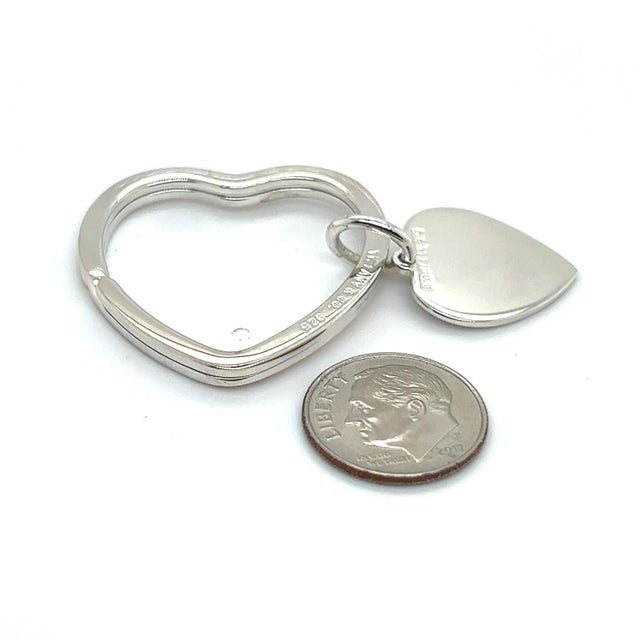1990s Tiffany & Co Estate Heart Keychain Sterling Silver For Sale - Image 10 of 10