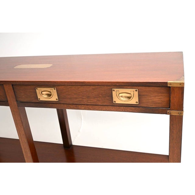 Military Campaign Console Table, 1930s For Sale - Image 10 of 12
