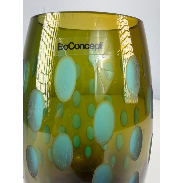 Glass Vintage Thumbprint Glass Vase from BoConcept, 2000s For Sale - Image 7 of 8