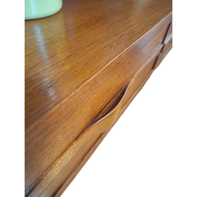 Wood Teak Two-Drawer Console Table, Italy, 1960s For Sale - Image 7 of 8