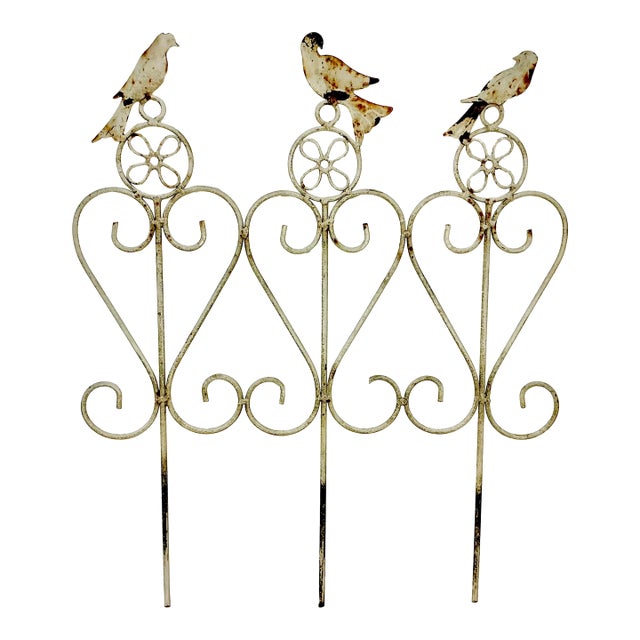 1940s Vintage Art Nouveau Boho Chic Arts & Crafts Garden Ornaments, Planter Bed Edging - Set of 4 For Sale