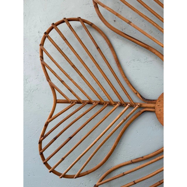 Vintage Bamboo Flower Wall Decor Decoration, 1970s For Sale - Image 3 of 11