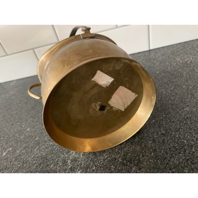 19th Century Vintage Brass Cauldron With Handle For Sale In New York - Image 6 of 7