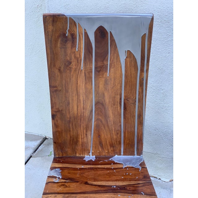 Mid 20th Century Acacia Wood Chairs - Set of 4 For Sale - Image 5 of 13