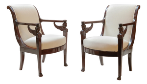 Pair of Empire Armchairs with Caryatids by Henri Jacob, France circa 1800-05
