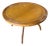 Italian Round Wood Side Table With Curved Four-Leg Base For Sale