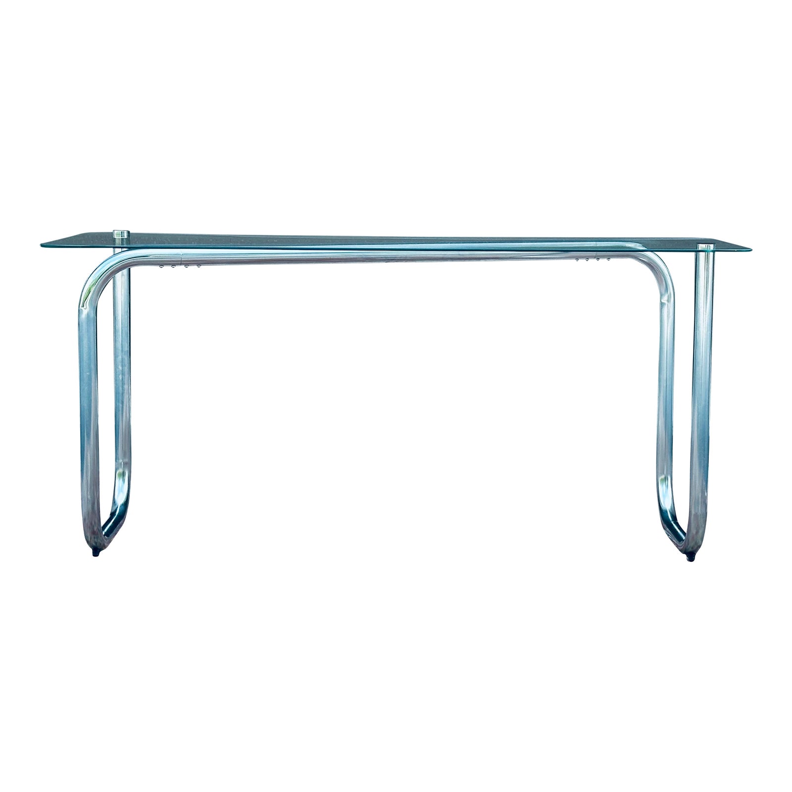 1960's Mid-Century Modern Tubular Chrome Paperclip Console Table | Chairish