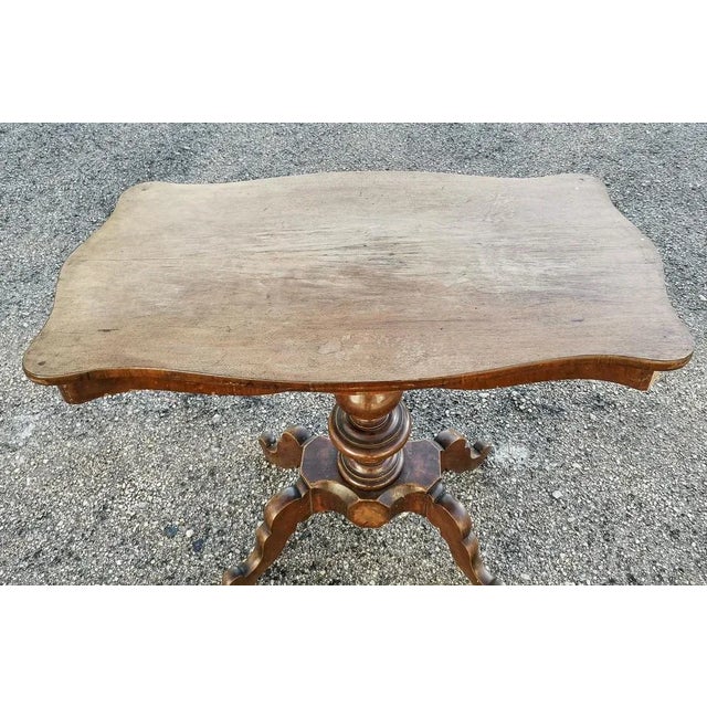 Small Table with Turned and Carved Base For Sale - Image 6 of 9