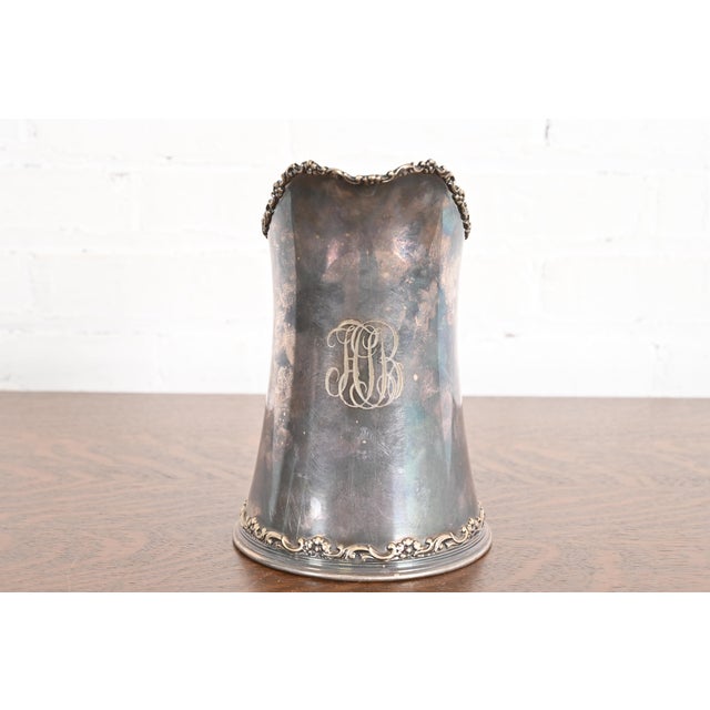 Tiffany and Co. Tiffany & Co. Antique Victorian Silverplate Repoussé Pitcher For Sale - Image 4 of 15