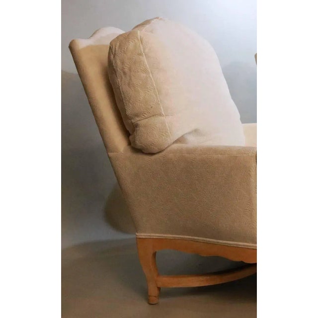 Antique White Pair of Late 20th Century Pickled Oak Bergere Chairs For Sale - Image 8 of 11