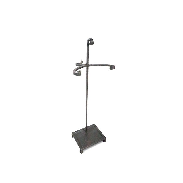 Black Vintage Five Piece Wrought Iron Fireplace Tool Set For Sale - Image 8 of 10