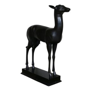 1980s Vintage Deer Figurative Sculpture, Bronze-Finish Fiberglass For Sale