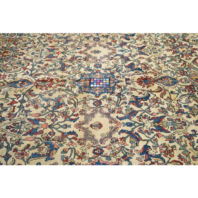 Antique Farahan Sarouk Rug 11’0" X 13’0" For Sale - Image 9 of 12