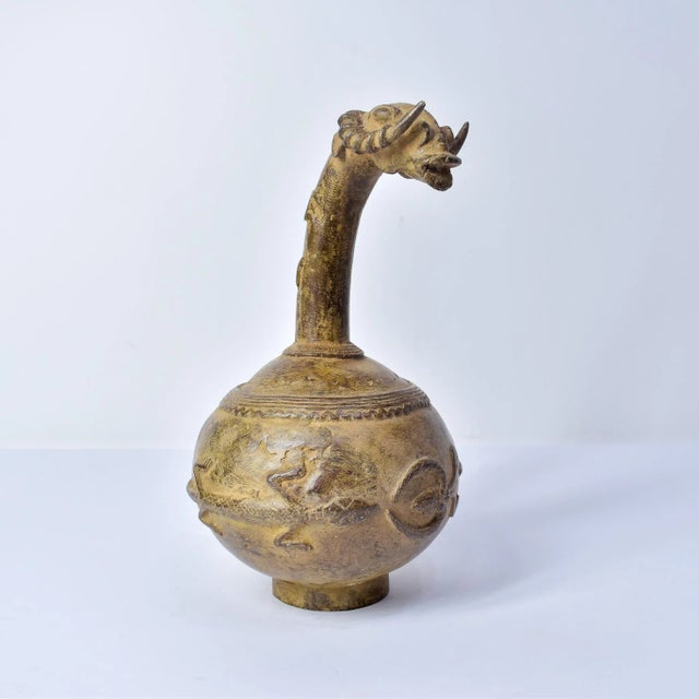 Vintage African Metal Pot With Animal Head Burkina Faso For Sale - Image 13 of 13