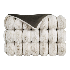 Luxury Fur Throw Blanket in Sand