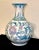 Large Vintage Baluster Shaped, Chinese Porcelain Vase W/ Pink, Green and Blue Chrysanthemums For Sale - Image 4 of 8