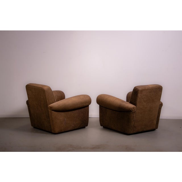 1990s Mickey Chairs in Nabuk Camel Leather by Baxter, 1998, Set of 2 For Sale - Image 5 of 14