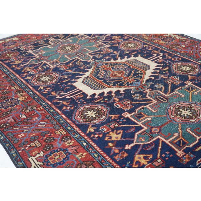 1910s Antique Rust Karajeh Persian Area Rug 4'10'' X 6'3'' For Sale - Image 5 of 10