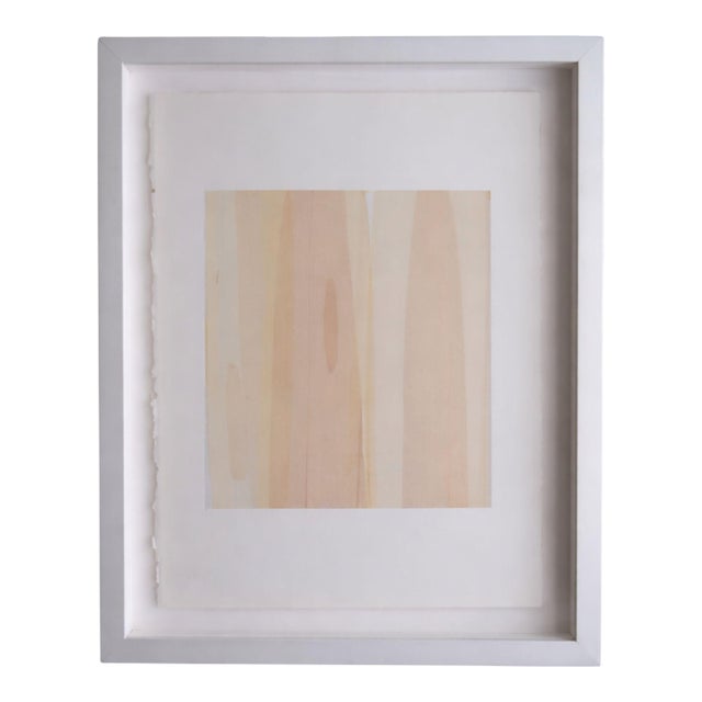 Original Custom Framed Abstract Minimalist Painting in Organic Soft Neutral Tones by Casey R Klein For Sale