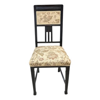 Art Nouveau / Art Deco Upholstered Chairs in Dark Stained Oak, 1890s, Set of 4 For Sale