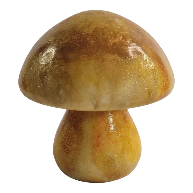Mid-Century Mushroom Alabaster Bookends For Sale