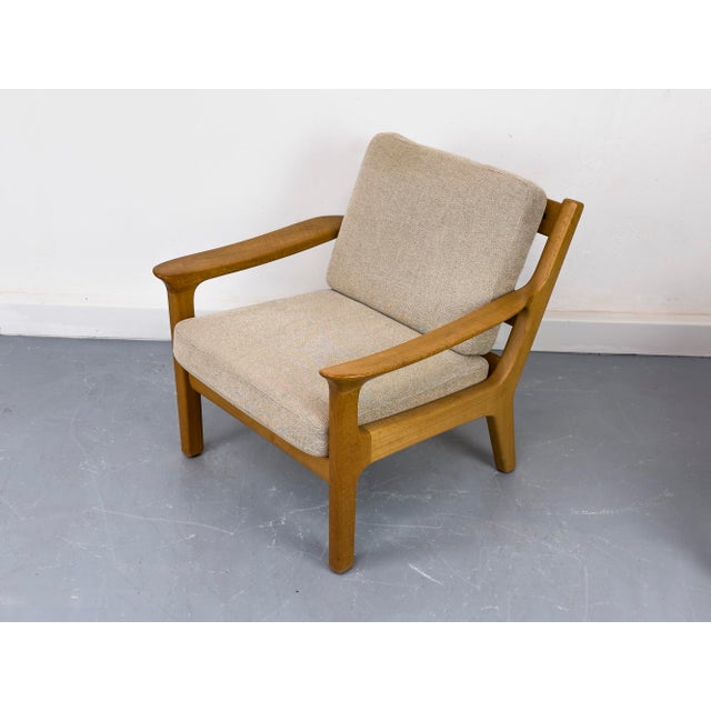 Set of Danish Lounge Chair and Ottoman in Oak by Juul Kristensen, 1970s For Sale - Image 11 of 18