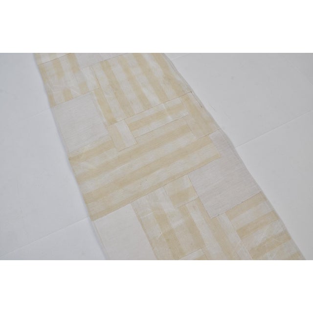 Neutral Oushak Antique Hallway Runner For Sale - Image 9 of 10