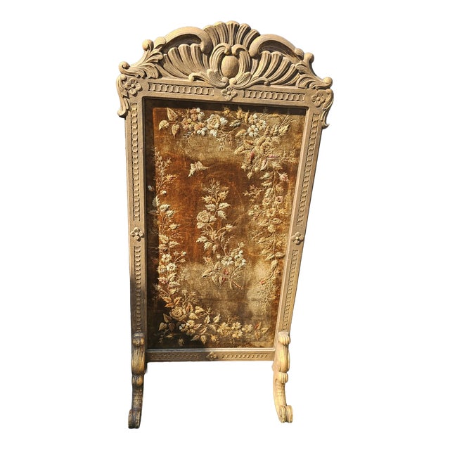 Carved Wooden Fireplace Screen, 19th Century For Sale