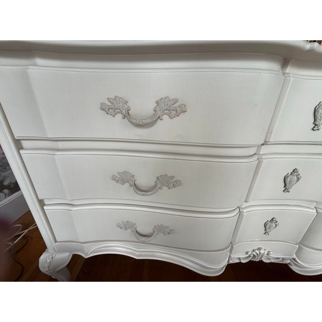 Gemstone Chateau Shabby Chic Castilian Chest of Drawers – Distressed Ivory and Aged Gray 60" Wide For Sale - Image 7 of 7