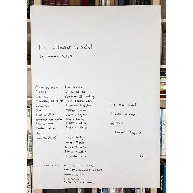 Paper Waiting for Godot by Samuel Beckett Large Original 1999 Theatre Vidy-Lausanne Poster For Sale - Image 7 of 7
