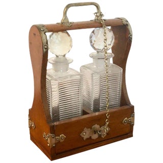 Mid 19th Century Mappin Bros. Small Tauntless With Cut Glass Decanters For Sale