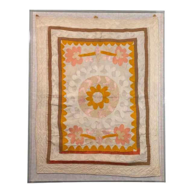 Suzani Tapestry in Acrylic Box Frame For Sale