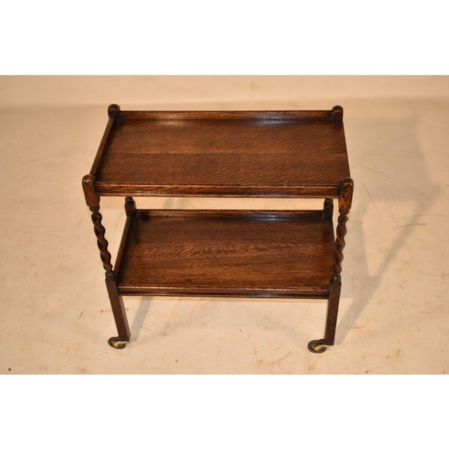 Edwardian Oak Bar Cart From England, Circa 1900 For Sale - Image 4 of 7