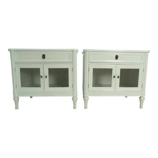 Henredon French Regency Style White Finished Nightstands a Pair Chairish