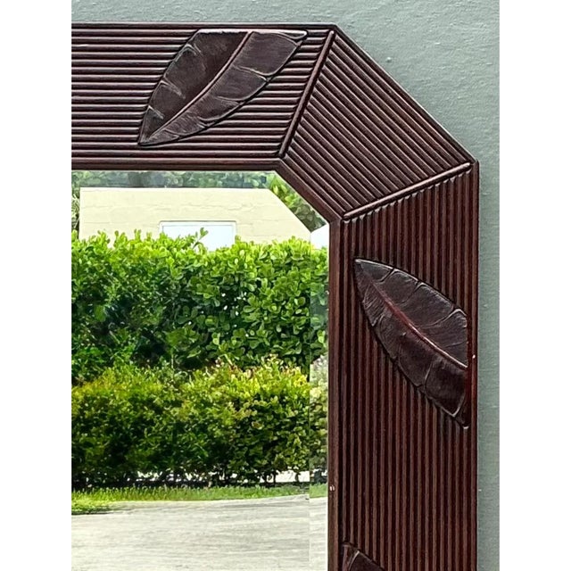 Vintage Octagonal Rattan Wall Mirror For Sale - Image 10 of 12