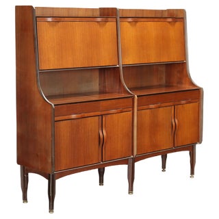 Vintage Teak Veneer Cabinet For Sale