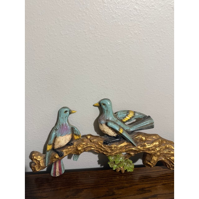 1970s Vintage Gilt Branch With Birds Wall Sculpture For Sale - Image 5 of 8