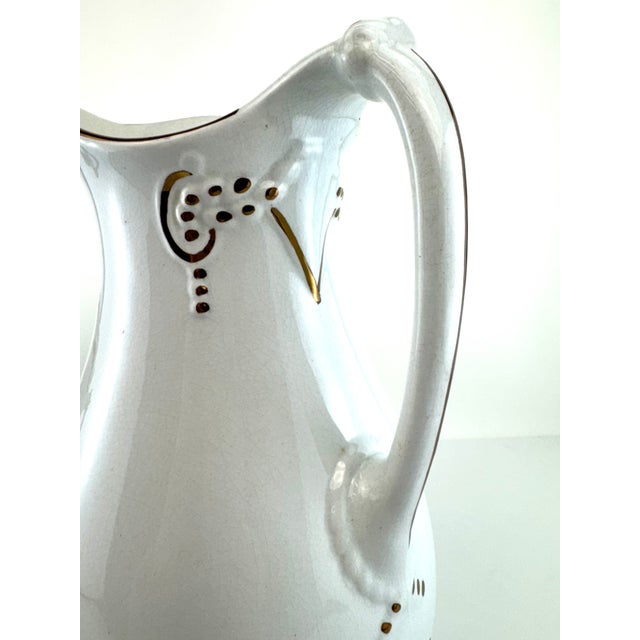 White Antique English Ironstone Pitchers Set of 2 Wedgwood & Co and Anthony Shaw For Sale - Image 8 of 17