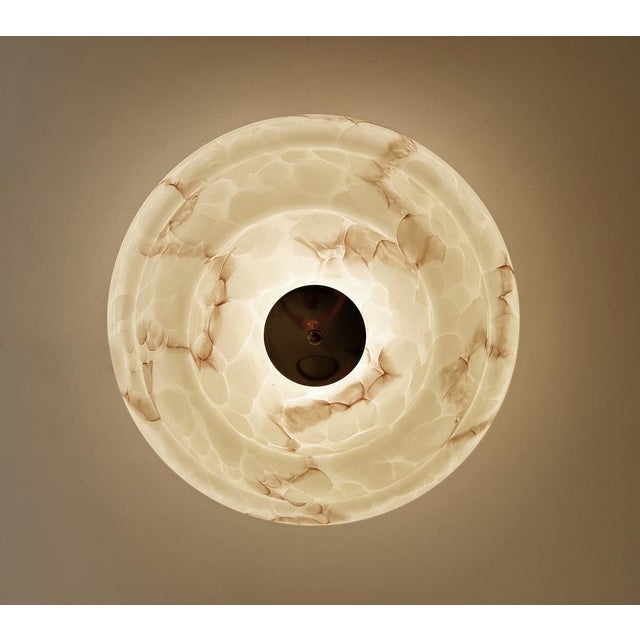 Art Deco Ceiling Light in Ivory Marbled Glass, 1930s For Sale - Image 16 of 17