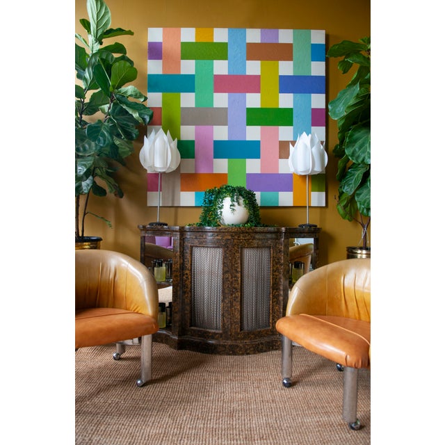 2010s "Basket II" Abstract Geometric Oil Painting on Canvas by Richard Butz For Sale - Image 5 of 12