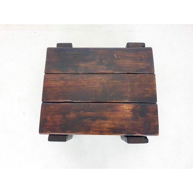Brown Mid-Century Modern Dutch Brutalist Wooden Coffee Table, 1970s For Sale - Image 8 of 15